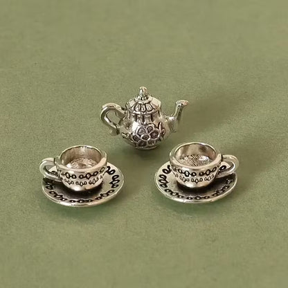 3pcs/set Dollhouse miniature tea cup set tools coffee shop furniture kitchen decoration accessories photography props