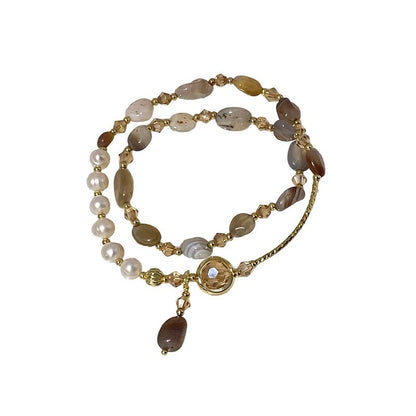 Pearl Double Layer Crystal Bracelet For Women