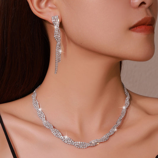 Exaggerated And Exquisite Necklace Earring Set Two-piece Set