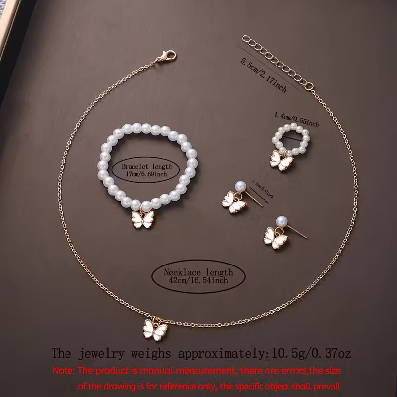 6Pcs Watches for Women Set Fashion Trend Exquisite Small White Silicone Electronic Watch Bracelet Necklace Ring Earrings Friends Birthday Gift Girlfriend Boyfriend Travel Vacation Graduation Season The Best Choice for Gifts