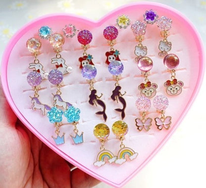 Girls Children's Gem Swan Ear Ornaments
