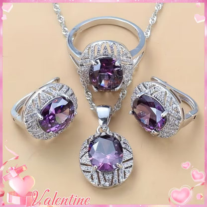 Elegant and Stylish Bridal Jewelry Set | 4pcs Set | Inlaid with Synthetic Synthetic Zirconia, Suitable for Weddings, Daily Wear, Parties, and Banquets