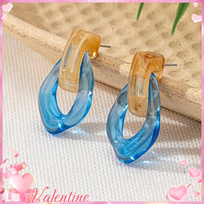 French-Style Vintage Resin Earrings, New Trendy Fashion Elegant Design Stud Earrings for Women, Suitable for Wedding and Party Wear
