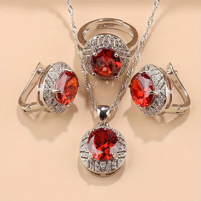 Elegant Synthetic Synthetic Zirconia Bridal Jewelry Set | 3pcs Set | Synthetic Synthetic Zirconia | Simple Style | Jewelry for Weddings, Daily Wear | Christmas, Holiday, Wedding | Simple Style