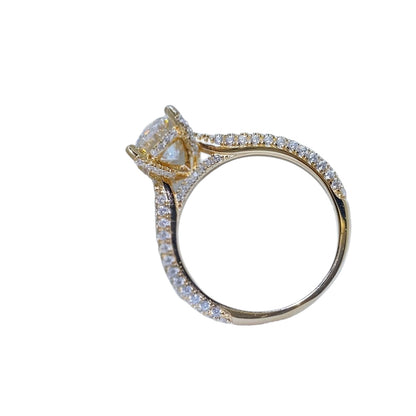 Fashionable Copper Plated Moissanite Diamond Ring