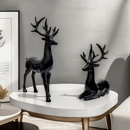 Modern Deer Statue - Elegant Plastic Tabletop Deer Figurine for /, Deer Antler Decor Suitable for Christmas, Easter, Thanksgiving - Collectible Gift for Home & Office ( Sculpture)