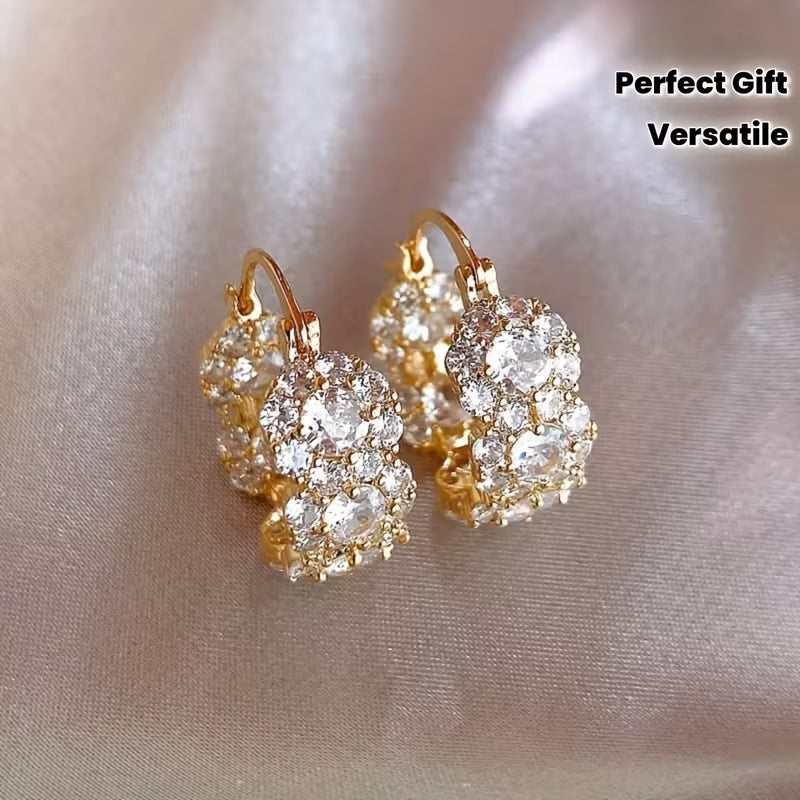 Elegant And Sparkling Purple Faux And Zirconia Hoop Earrings for Women, Designed to Be Versatile And Chic, Making Them a Perfect Gift Choice in Western And Eastern Fashion