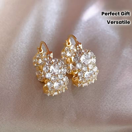 Elegant And Sparkling Purple Faux And Zirconia Hoop Earrings for Women, Designed to Be Versatile And Chic, Making Them a Perfect Gift Choice in Western And Eastern Fashion