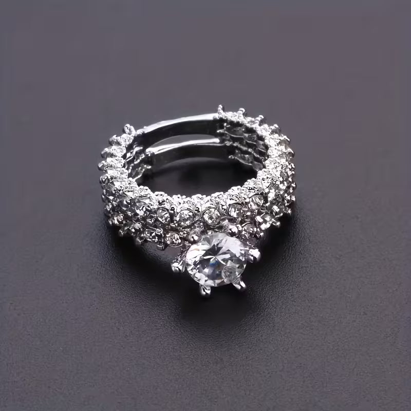 A Set of Full Rings, Fashionable Proposal and Engagement Rings, Daily Wear Party Gift, Alloy Jewelry with Minor Flaws Inevitable, for Teenager