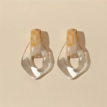 French-Style Vintage Resin Earrings, New Trendy Fashion Elegant Design Stud Earrings for Women, Suitable for Wedding and Party Wear