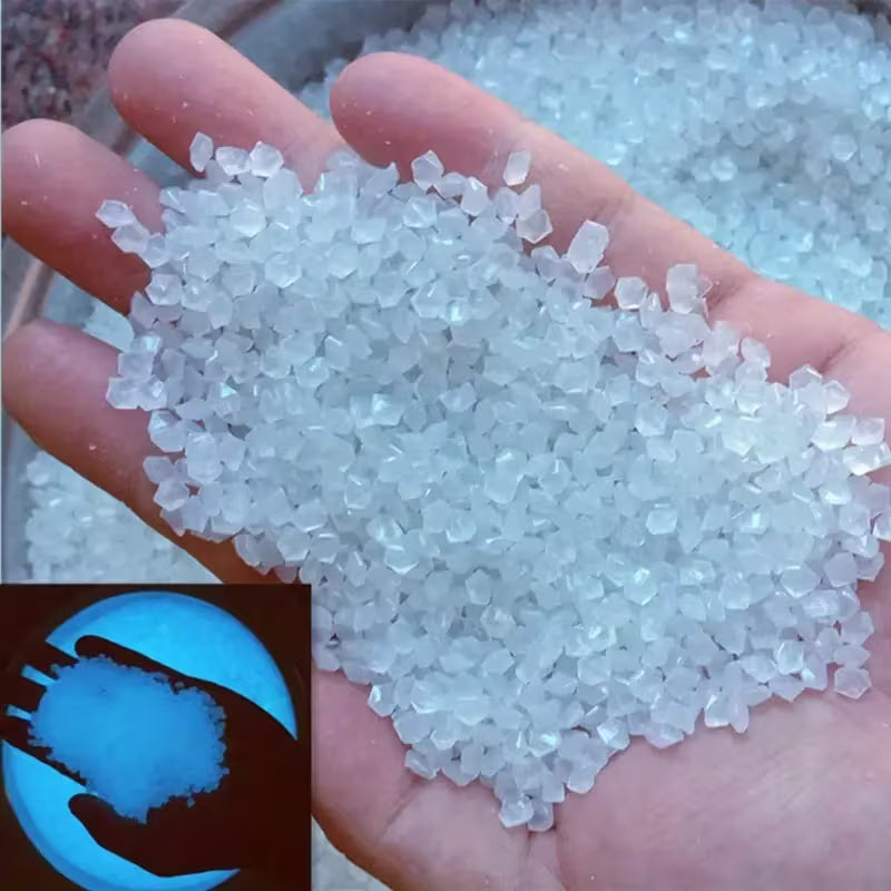 1000pcs/bag Garden Gardening Aquarium Viewing Fluorescent Small Gravel Broken Vase Hourglass Luminous Sand Fluorescent Particles, 25g
