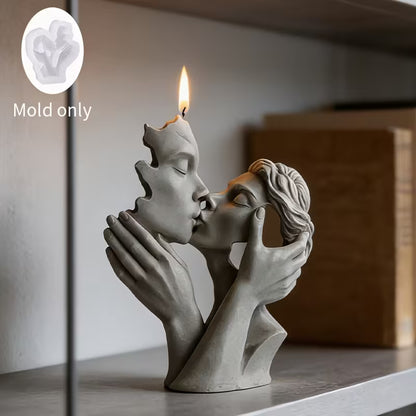 Resin Casting Molds, Mini Kissing Couple Flat-Bottom Silicone Mold, Hollow-Out Design Full of Artistic Sense, Suitable for Resin Ornaments/Candles/Soap Making, Soft and Easy to Demold with Clear Texture, Perfect for Valentine's Day Home Decor