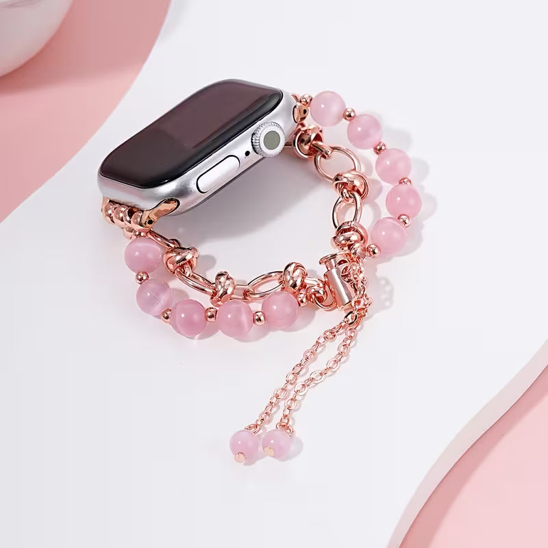 1pc Women's Elegant Cat-Eye Stone Bracelet Compatible for Apple Watch 38mm/40mm/41mm/42mm/44mm/45mm/46mm/49mm & Ultra/S10/S9/8/7/6/5/4/3/2/1 Smartwatch Strap - Alloy Chain, Compatible with (Watch Not Included) - Stylish Gift for Girlfriends, Wrist