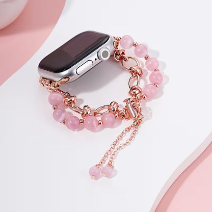 1pc Women's Elegant Cat-Eye Stone Bracelet Compatible for Apple Watch 38mm/40mm/41mm/42mm/44mm/45mm/46mm/49mm & Ultra/S10/S9/8/7/6/5/4/3/2/1 Smartwatch Strap - Alloy Chain, Compatible with (Watch Not Included) - Stylish Gift for Girlfriends, Wrist