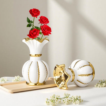 Nordic Modern Creative Ceramic Flower Vase, Home Living Room Dining Table Desktop Decoration, Christmas Festival Decorative Pot
