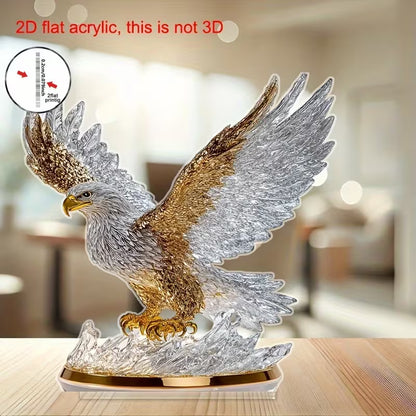 2D Flat, 1pc of 2D flat acrylic, winged eagle desktop acrylic ornament, suitable for windowsills and other creative decorations, perfect as a gift for friends or housewarming present, 2D Flat Christmas decorations