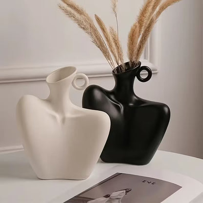 1 Elegant INS Style Plastic Shoulder Design Vase- Modern Decorative Flower Stand, Suitable for Daily Home, Party, Wedding, and Holiday Decoration- Ideal Gift