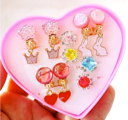 Girls Children's Gem Swan Ear Ornaments