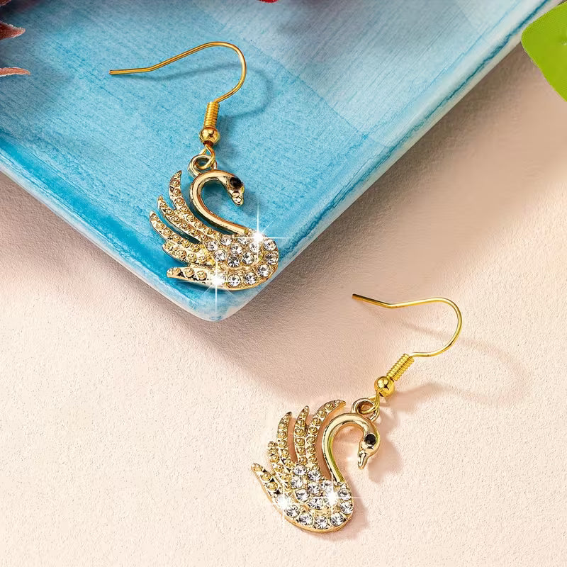 swan earrings, elegant imitation Synthetic Gemstonestone Women's jewelry earrings.