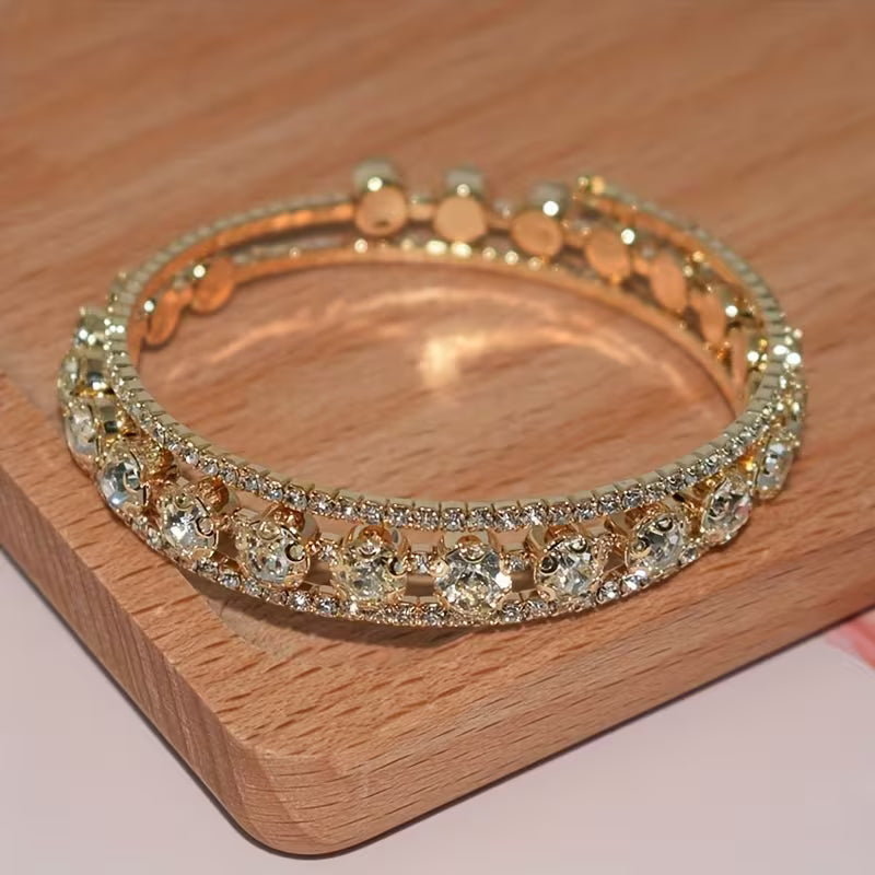 Sparkling European and American Bridal Versatile Openwork Bracelet for Women