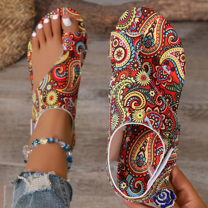 Bohemian Multicolor Comfortable Flat Large Size Summer Open-Toe Sandals