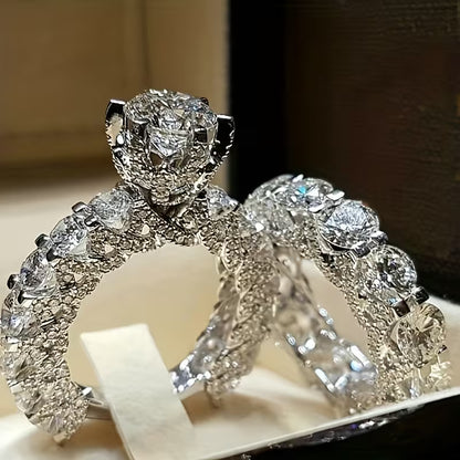 A Set of Full Rings, Fashionable Proposal and Engagement Rings, Daily Wear Party Gift, Alloy Jewelry with Minor Flaws Inevitable, for Teenager