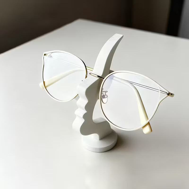 Side Profile Shaped Glasses Holder, Uniquely Curved Eyeglass Frame Stand, a Safe And Artistic Storage Solution That Enhances Desktop Or Nightstand Decor, Practical Minimalist Black Design, Holiday Gift, Christmas Present
