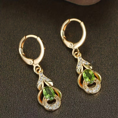 BAMOS Women's Elegant Bohemian Ethnic Statement Earrings - Large Teardrop Blue/Purple/Pink/Black/Green/Gray/White/Beige -like Luster, Dangle Hoops with Secure Hook Closure, Everyday & Valentine's Jewelry Gift for Parties, Year-Round Wear - Luxury