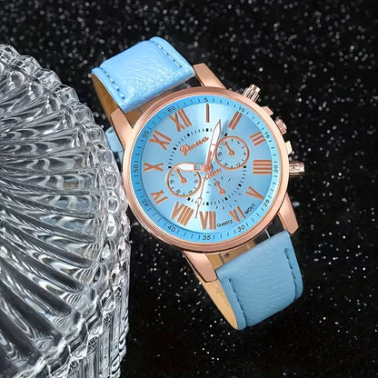 1pc of Women men Fashion Luxury Quartz Watch + 4pcs of Jewelry