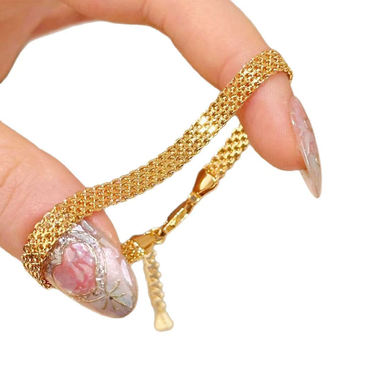 Vintage Gold Lace Strap Woven Bracelet