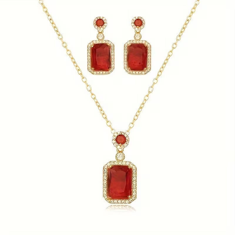 Luxury Fashion Wedding Party 2pcs Jewelry Set Daily Accessories Gift, for Teenager