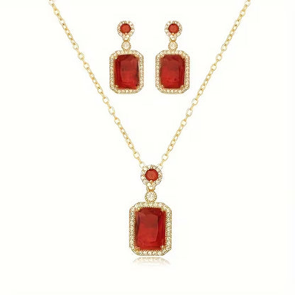 Luxury Fashion Wedding Party 2pcs Jewelry Set Daily Accessories Gift, for Teenager
