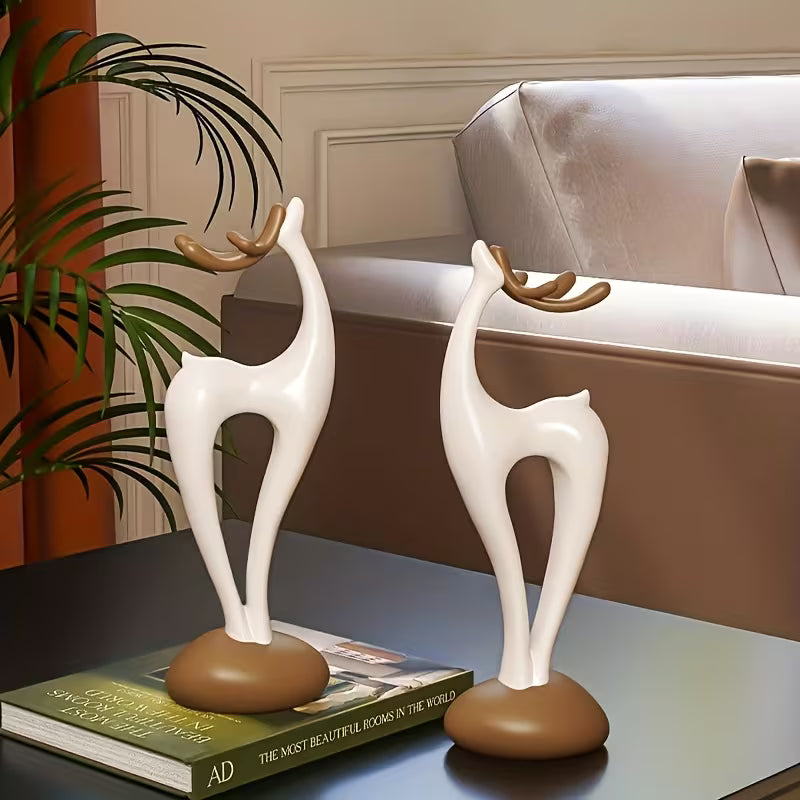 Luxury Geometric Deer Vase Sculpture - Holiday Limited Edition, Floral/Dry Flower Art Container, New Year's Eve Party Tabletop Decoration