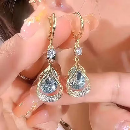 1 Set Elegant and Stylish New Cat's Eye Geometric Earrings & Necklace Drop Pendant Jewelry Set - Versatile, Delicate Gift for Valentine's Day, Weddings, or Parties, for Teenager