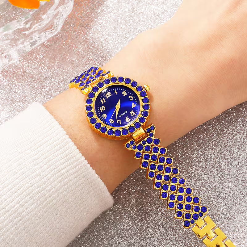6pcs New Fashion Quartz Watch Set with Alloy Dial, Perfect for Daily Wear, Birthdays, Parties, New Year's, Christmas & Halloween – A Great Gift for Family and Friends, Watch And Earring Set, Watch And Necklace Set, Watch Bracelet Set, Watch Set For Women,